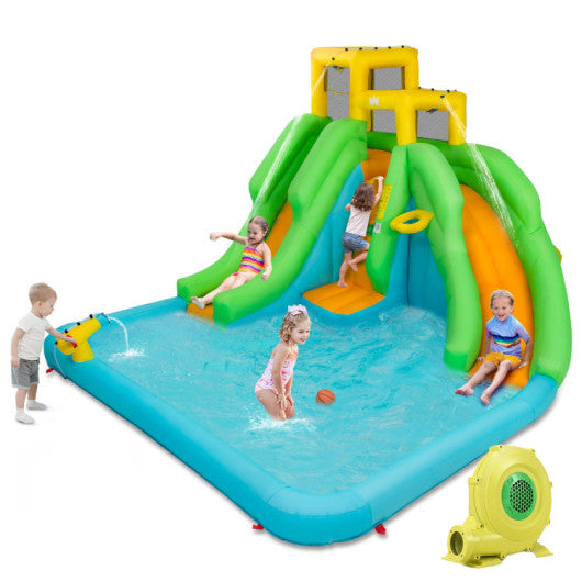 Kids Inflatable Water Park Bounce House with 480W Blower