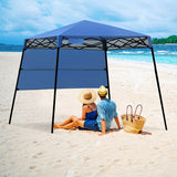 7 x 7 Feet Sland Adjustable Portable Canopy Tent with Backpack-Blue