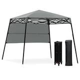 7 x 7 Feet Sland Adjustable Portable Canopy Tent with Backpack-Gray