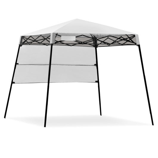 7 x 7 Feet Sland Adjustable Portable Canopy Tent with Backpack-White