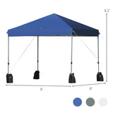 8’x8' Outdoor Pop up Canopy Tent  w/Roller Bag-Blue