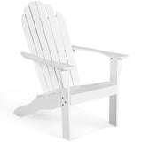 Acacia Wood Outdoor Adirondack Chair with Ergonomic Design-White