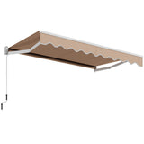 8 x 6.6 Feet Patio Retractable Awning with Manual Crank Handle-Beige