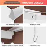 8 x 6.6 Feet Patio Retractable Awning withManual Crank Handle-Brown