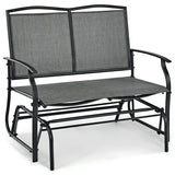 Iron Patio Rocking Chair for Outdoor Backyard and Lawn-Gray