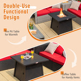 30 Inch Square Propane Gas Fire Table with Waterproof Cover