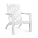 Outdoor Durable Patio Acacia Wood Adirondack Lounge Armchair-White