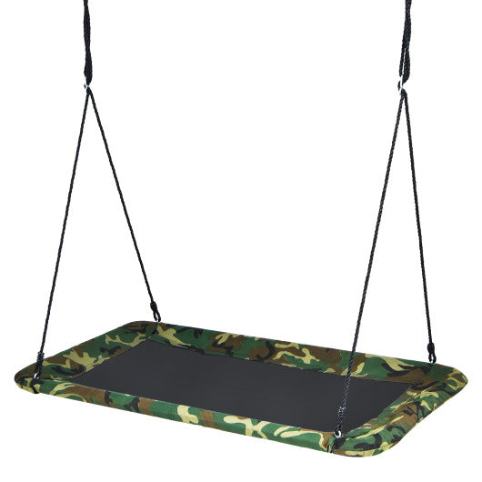 60 Inches Platform Tree Swing Outdoor with  2 Hanging Straps-Camouflage