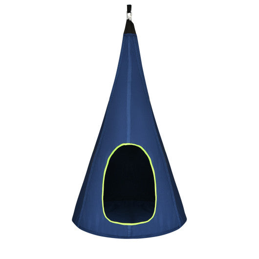 32 Inch Kids Nest Swing Chair Hanging Hammock Seat for Indoor Outdoor-Blue