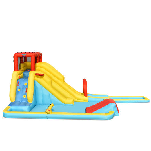 7-in-1 Inflatable Dual Slide Water Park Bounce House Without Blower