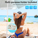 7.2 Feet Portable Outdoor Beach Umbrella with Sand Anchor and Tilt Mechanism-Navy