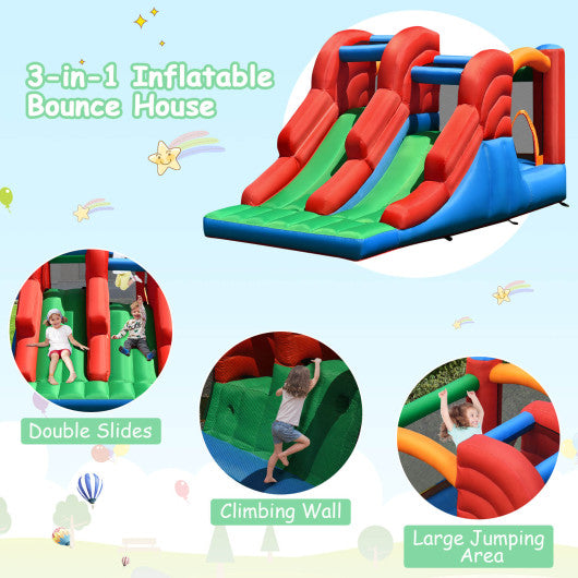 3-in-1 Dual Slides Jumping Castle Bouncer without Blower