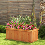 Raised Garden Bed Wooden Planter Box with 4 Drainage Holes and Detachable Bottom Panels-Orange