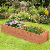 Fir Wood Planter Box with 2 Drainage Holes and 3 Added Bottom Crossbars-Orange