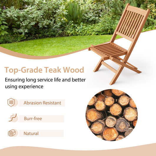 Outdoor Bistro Set with Slatted Seat and Tabletop for Backyard