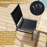 Outdoor Dining Chairs with Breathable Seat and Backrest for Backyard Porch Poolside-1 Piece