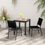 Outdoor Dining Chairs with Breathable Seat and Backrest for Backyard Porch Poolside-1 Piece