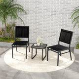 Outdoor Dining Chairs with Breathable Seat and Backrest for Backyard Porch Poolside-Set of 2