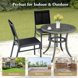 Outdoor Dining Chairs with Breathable Seat and Backrest for Backyard Porch Poolside-Set of 2