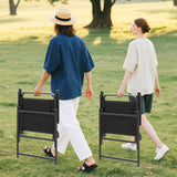 Set of 2/4/6 Outdoor Folding Chairs with Breathable Seat-Set of 2