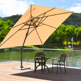 10 x 13 Feet Rectangular Cantilever Umbrella with 360° Rotation Function-Brown