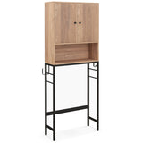 Over The Toilet Storage Cabinet with 2 Doors and Adjustable Shelf-Natural