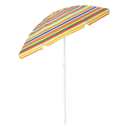6.5 Feet Patio Beach Umbrella with Waterproof Polyester Fabric-Orange