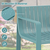 Patio Chairs Set of 2 with Curved Backrests and Seats-Blue