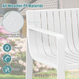 Patio Chairs Set of 2 with Curved Backrests and Seats-White