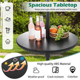 Patio Umbrella Table Tray Adjustable with Umbrella Poles-Black