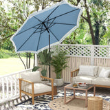 9 FT Patio Umbrella with Sun-Protective Canopy for Patio Garden Pool-Navy