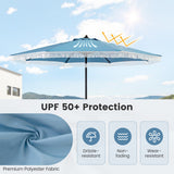 9 FT Patio Umbrella with Sun-Protective Canopy for Patio Garden Pool-Navy