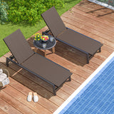 PE Wicker Patio Chaise Lounge Chair with Wheels for Poolside Backyard and Deck