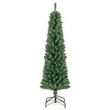 Pencil Christmas Tree with Memory Wire Branch Tips and Warm  LED Lights-5FT