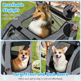 Dog Bike Trailer Foldable Pet Cart with 3 Entrances for Travel-Gray