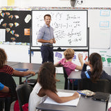 32 x 47 Inch Portable Rolling White Board-Black