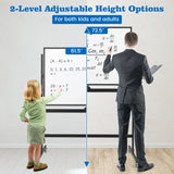 32 x 47 Inch Portable Rolling White Board-Black