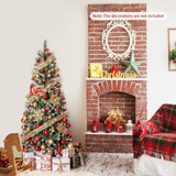 Pre-lit Artificial Pencil Christmas Tree with Pine Cones and Red Berries-5 ft