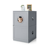2-tier Litter Hidden Cat House With Anti-toppling Device-Gray