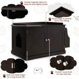 Large Wooden Cat Litter Box Enclosure with the Storage Rack-Coffee