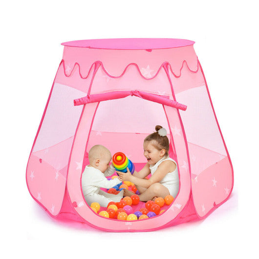 Pink Portable Kid Play House Play Tent with 100 Balls