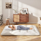 Queen/King/Twin/Full Futon Mattress Floor Sleeping Pad with Washable Cover Beige-Queen Size