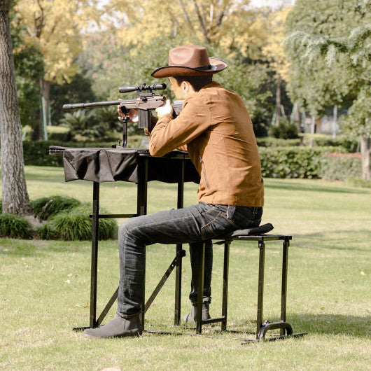 Foldable Shooting Bench with Adjustable Height Table