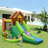 Kids Inflatable Jungle Bounce House Castle with 735W Blower