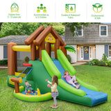 Kids Inflatable Jungle Bounce House Castle with 735W Blower