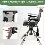 360 Degree Silent Swivel Hunting Chair-Black