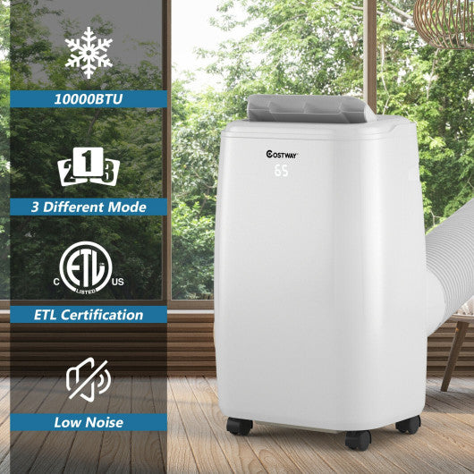 10000 BTU(Ashrae) Portable Air Conditioner with with 3 Modes and Remote Control