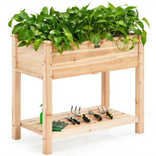 Raised Garden Elevated Wood Planter Box Stand