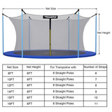 12Ft Replacement Weather-Resistant Trampoline Safety Enclosure Net