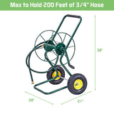 Garden Steel Frame Wheeled Hose Reel Cart